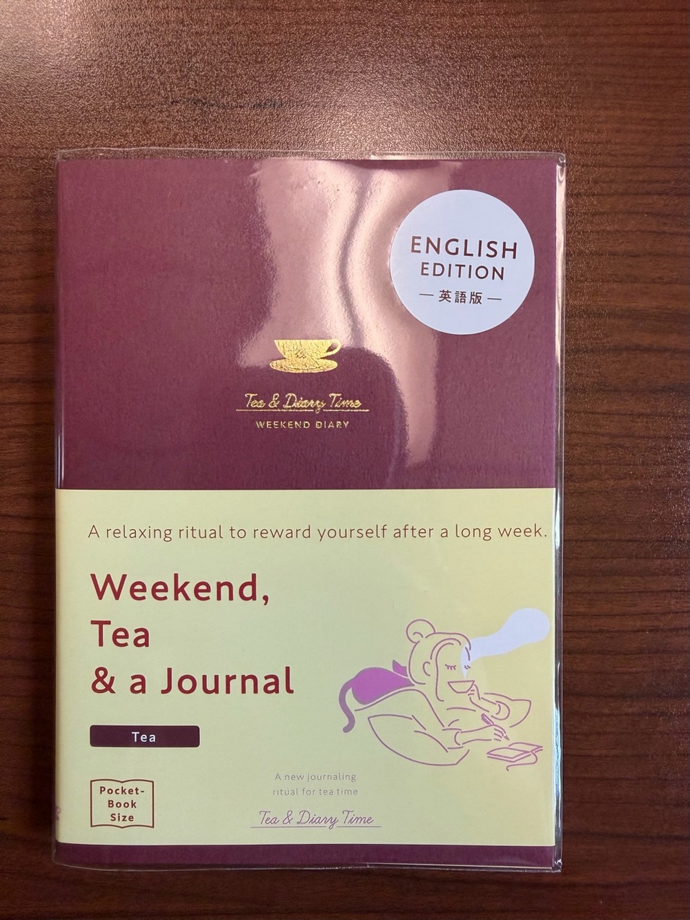 Weekend Tea & a Journal - Burgundy/Yellow